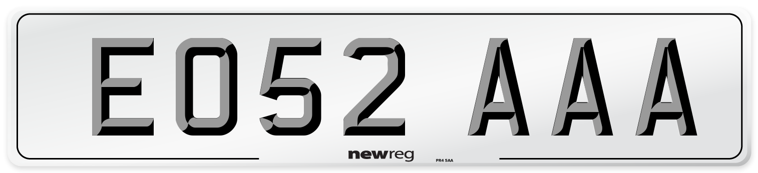 EO52 AAA Number Plate from New Reg